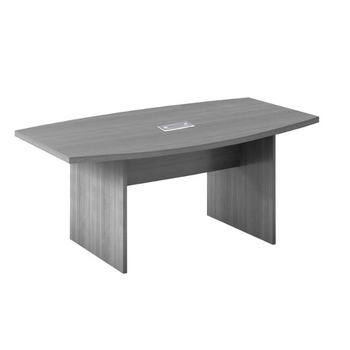 gray boat-shaped conference table